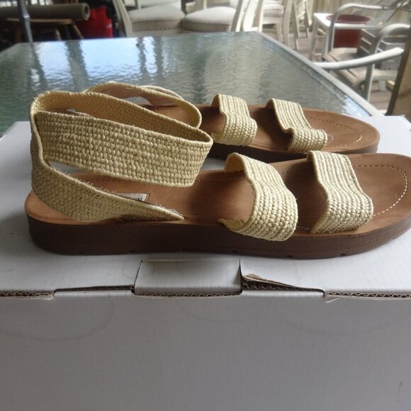 Steve Madden women's size 10 sandals, Raffia elastic wrap ankle straps, flexible - Picture 8 of 13